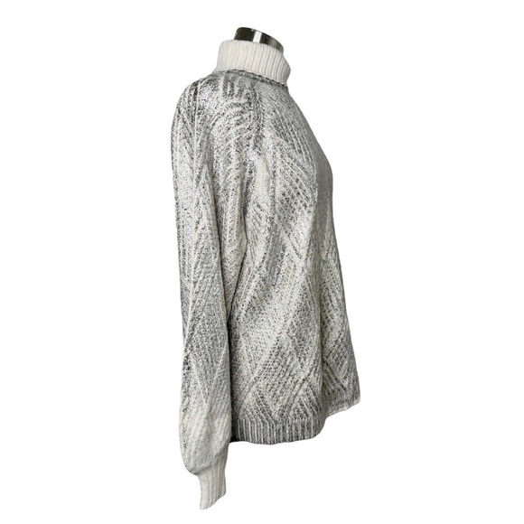 LUMINA Italian Metallic Wool Alpaca Blend Sweater size XL - Picture 5 of 10